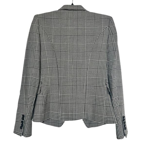 Elie Tahari Womens Blazer Black Plaid One Button Stretch Work Suit Jacket Sz 2 - Picture 2 of 9